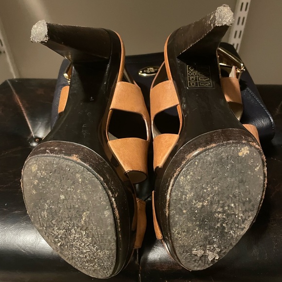 Michael Kors open toe leather chunky heels - Picture 4 of 4